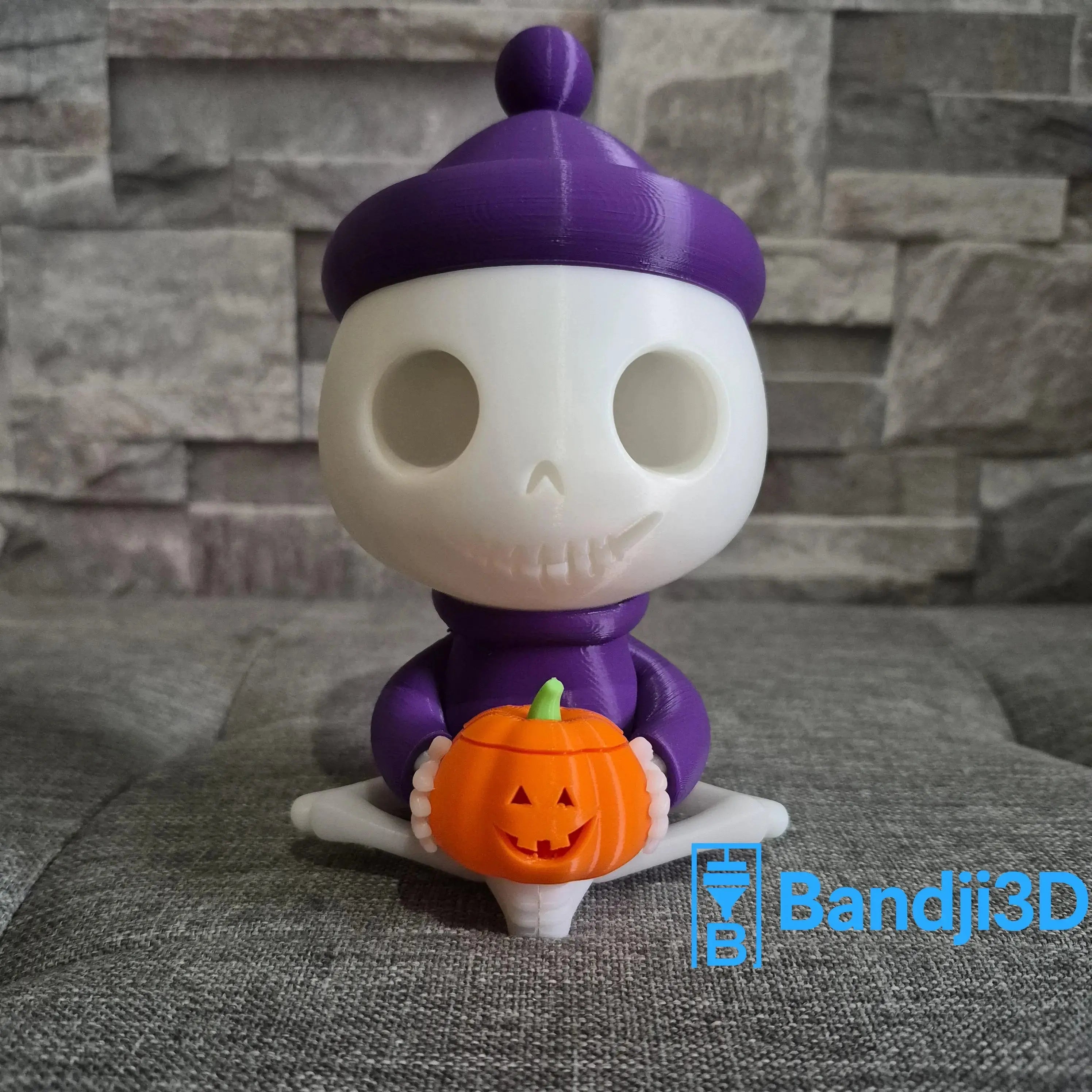 Figurine Squelette Halloween 3D – Citrouille LED ou Déco Personnalisable | Bandji3D Bandji3D