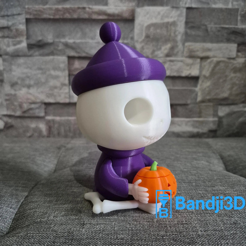 Figurine Squelette Halloween 3D – Citrouille LED ou Déco Personnalisable | Bandji3D Bandji3D