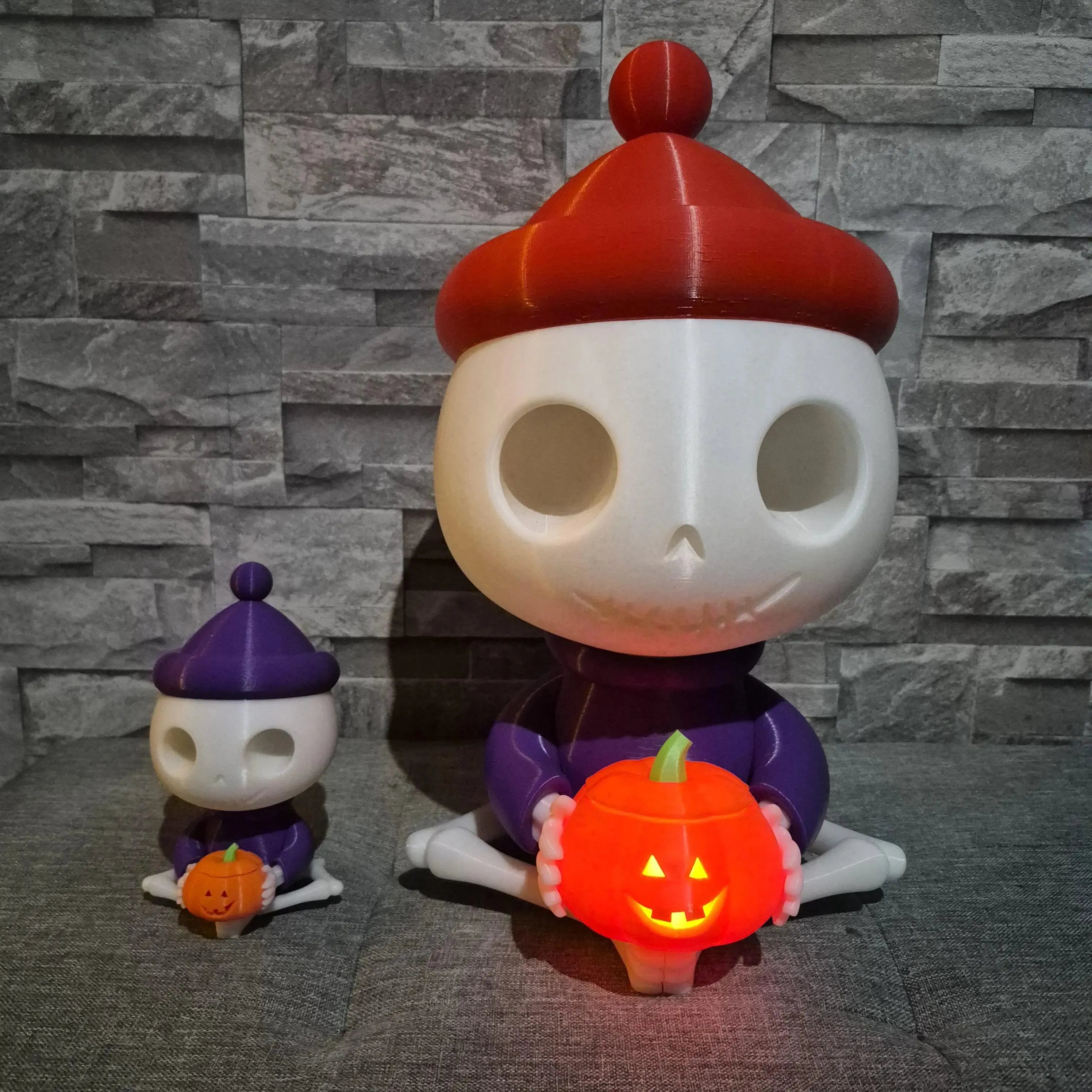 Figurine Squelette Halloween 3D – Citrouille LED ou Déco Personnalisable | Bandji3D Bandji3D