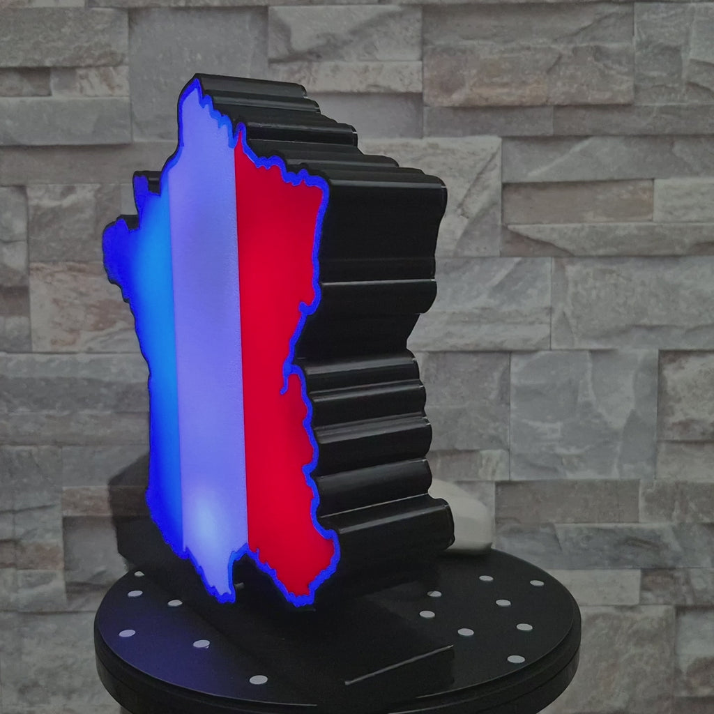Logo lumineux drapeau France – Décoration LED personnalisée