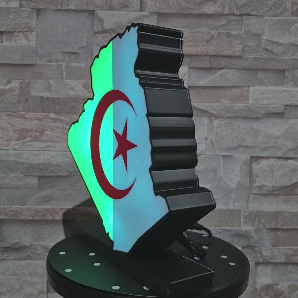 Logo LED Algérie DZ – Décoration lumineuse avec télécommande