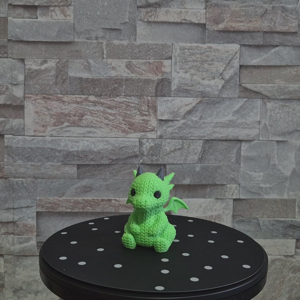 Figurine dragon tricot 3D • Sculpture fantastique artisanale • Cadeau original