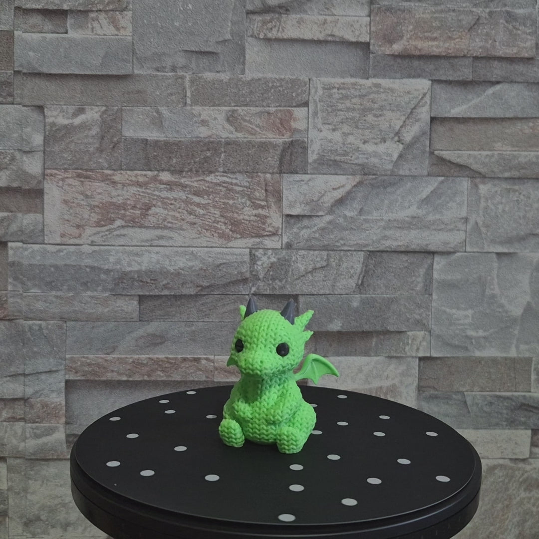Figurine dragon tricot 3D • Sculpture fantastique artisanale • Cadeau original