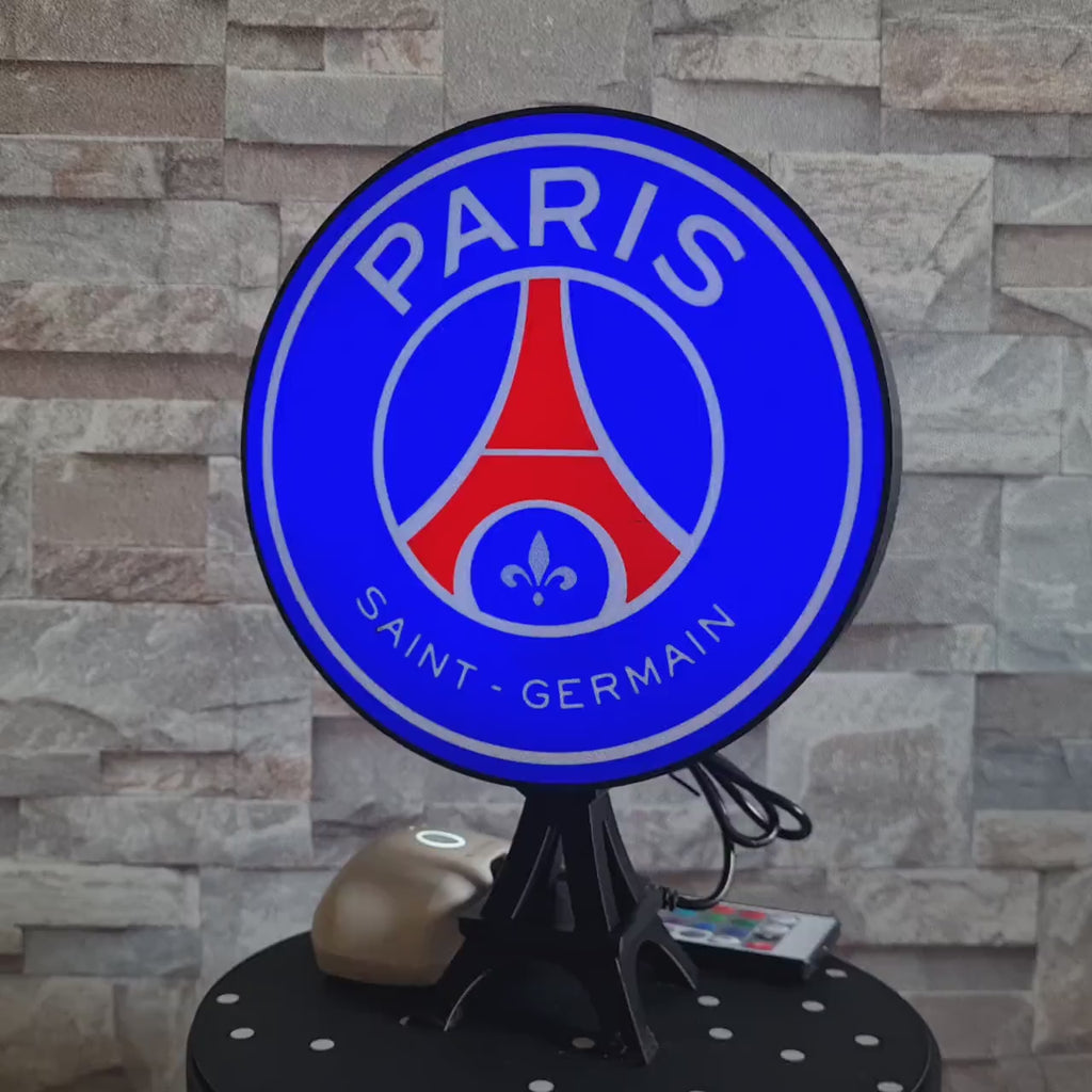 Logo Lumineux PSG LED – Enseigne Personnalisable avec Télécommande | Bandji3D