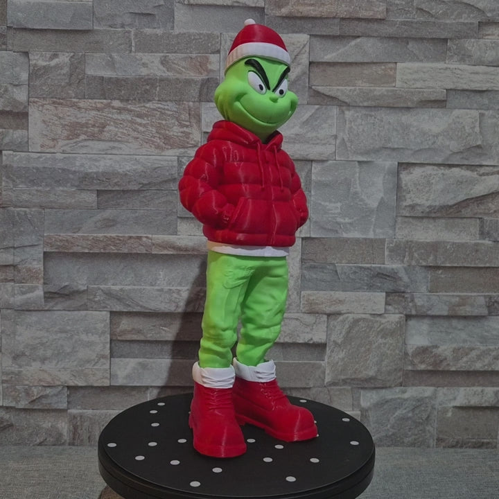 3D Grumpy Christmas Creature Streetwear Figurine – Customizable Cartoon Statue 30cm