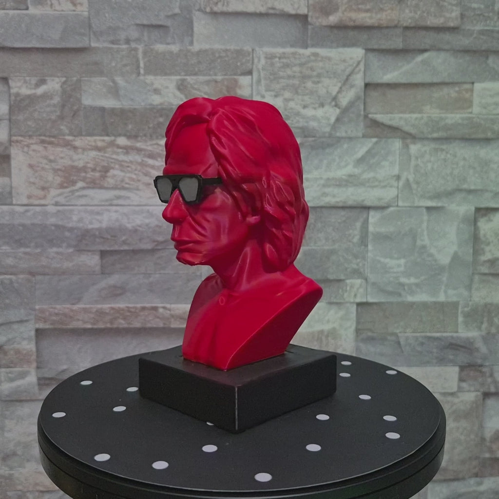 Buste 3D de Checco Zalone – 15 à 25 cm avec lunettes colorées ou buste uni