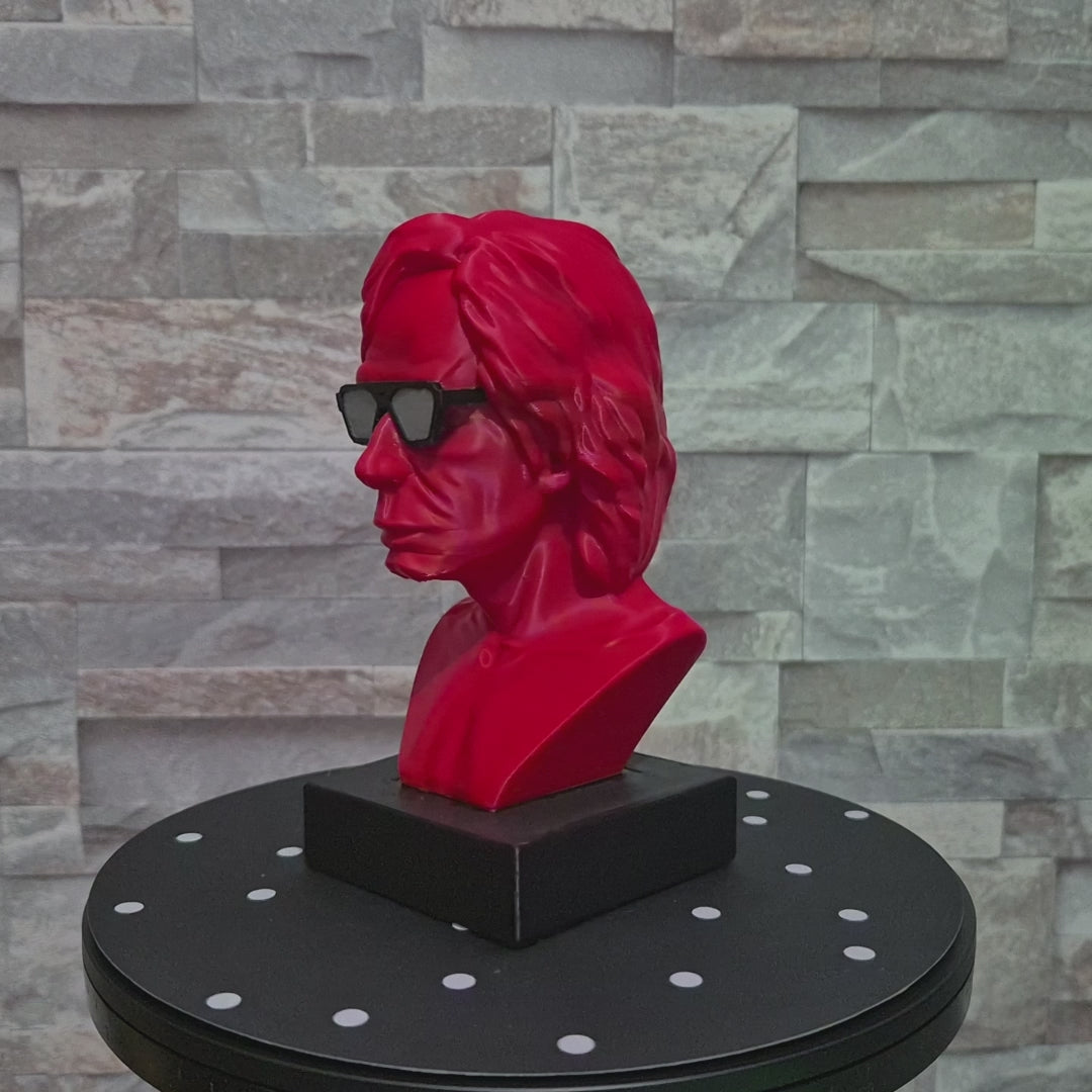 Buste 3D de Checco Zalone – 15 à 25 cm avec lunettes colorées ou buste uni
