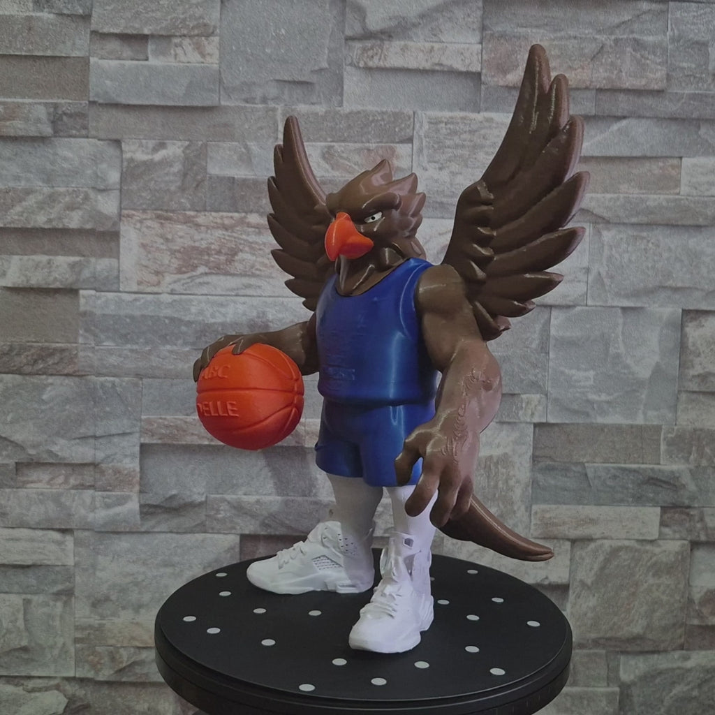 Figurine Blue Phoenix – Mascotte Basketball décorative – Figurine sport en impression 3D
