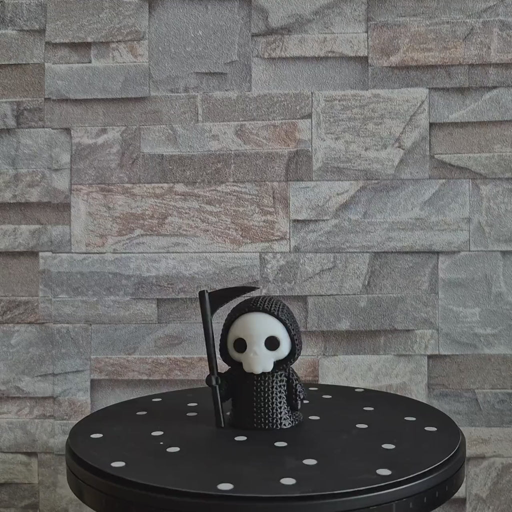 Figurine Faucheuse 3D effet tricot – Déco Halloween & Automne