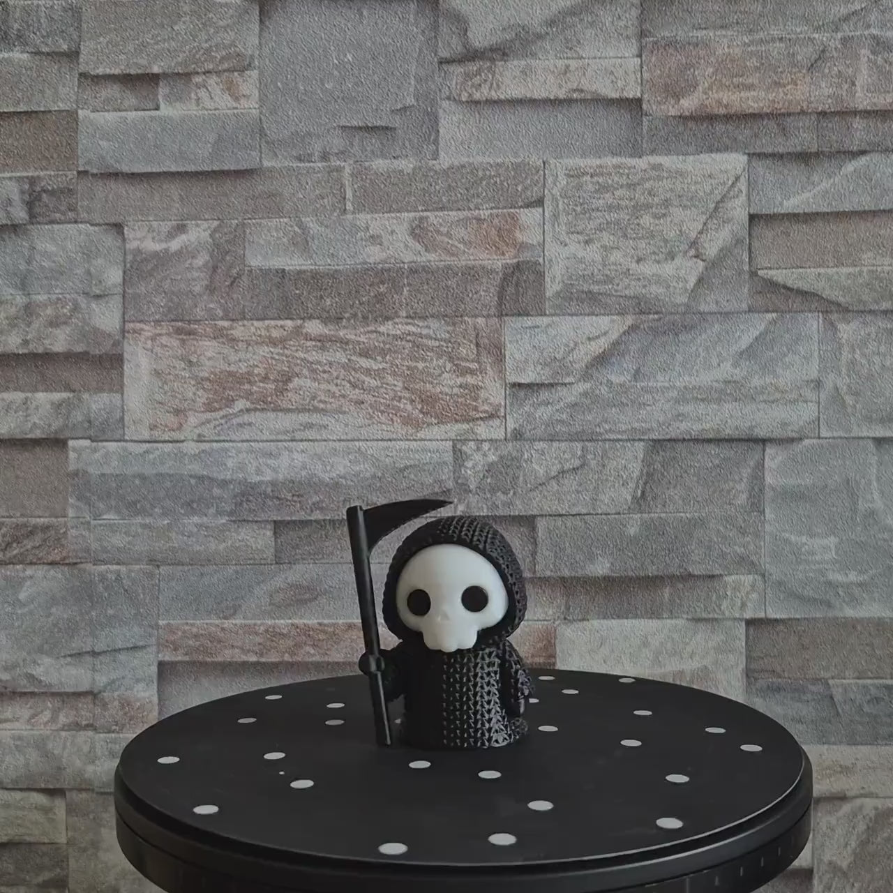 Figurine Faucheuse 3D effet tricot – Déco Halloween & Automne | Bandji3D