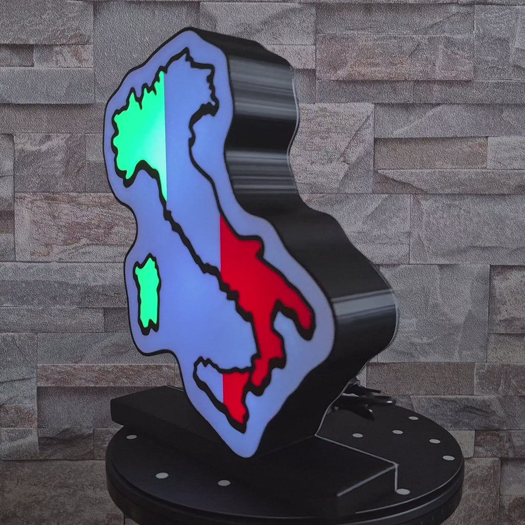 Logo lumineux drapeau Italie – Décoration LED personnalisée
