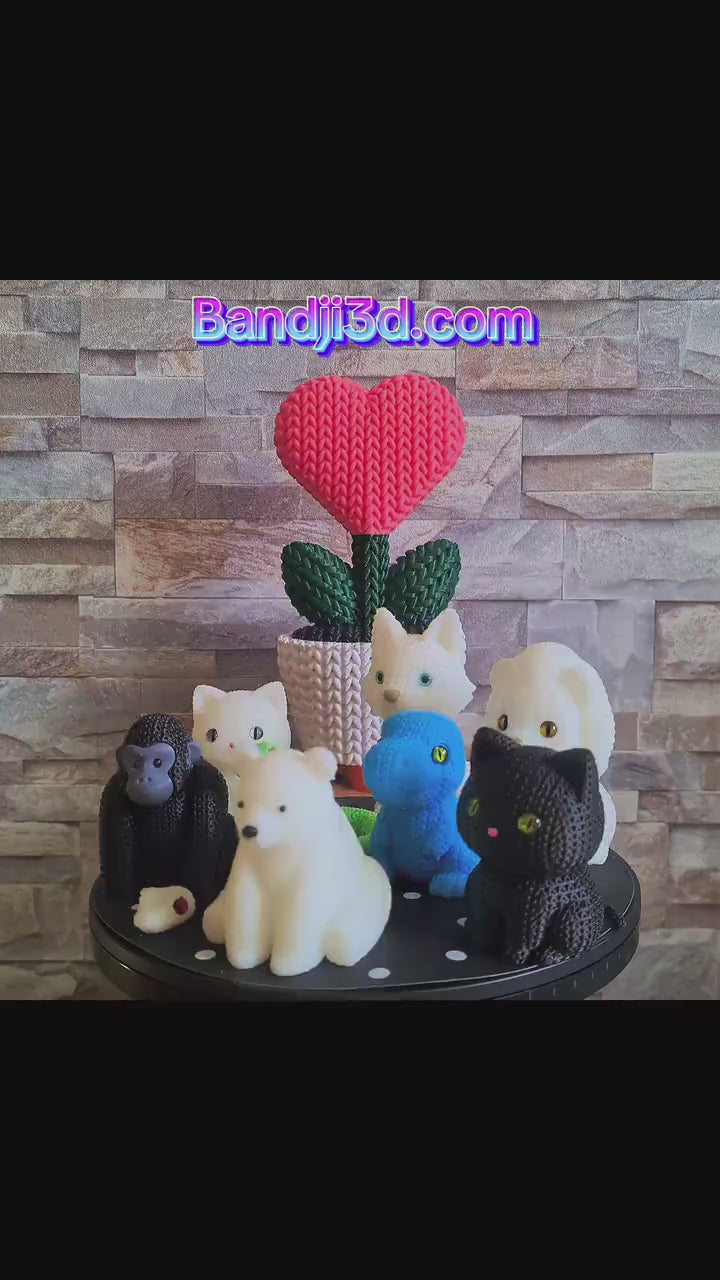 3D Knitted Penguin Figurine • Handcrafted Sculpture • Polar Decor