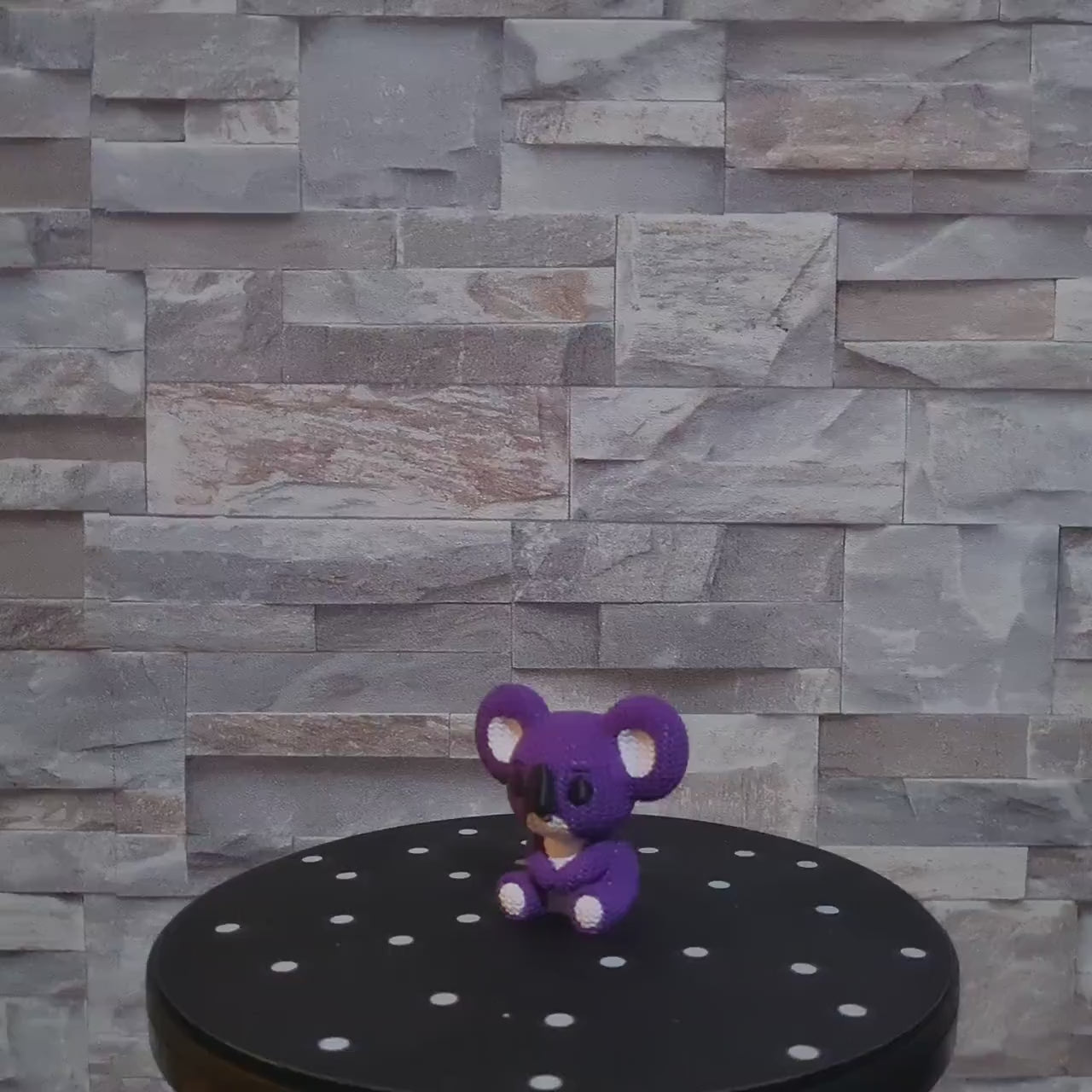 Figurine koala tricot 3D • Sculpture artisanale • Déco exotique