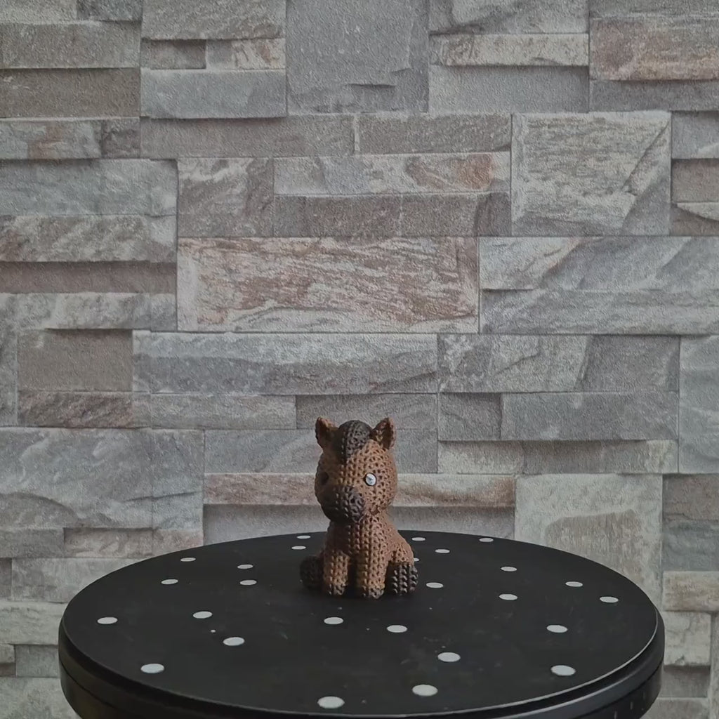 Figurine cheval tricot 3D • Statue déco artisanale • Cadeau original