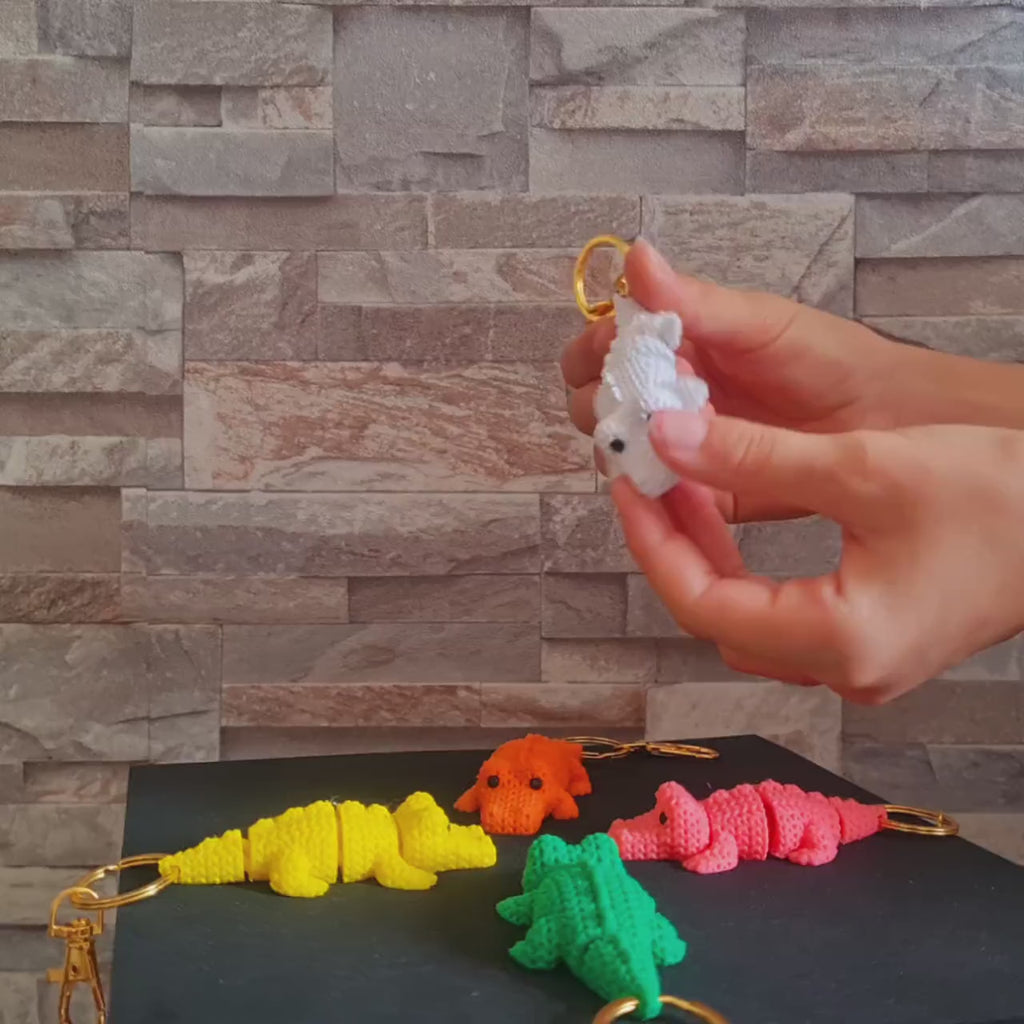 Porte-clés crocodile articulé 3D–Jouet anti-stress et cadeau personnalisable