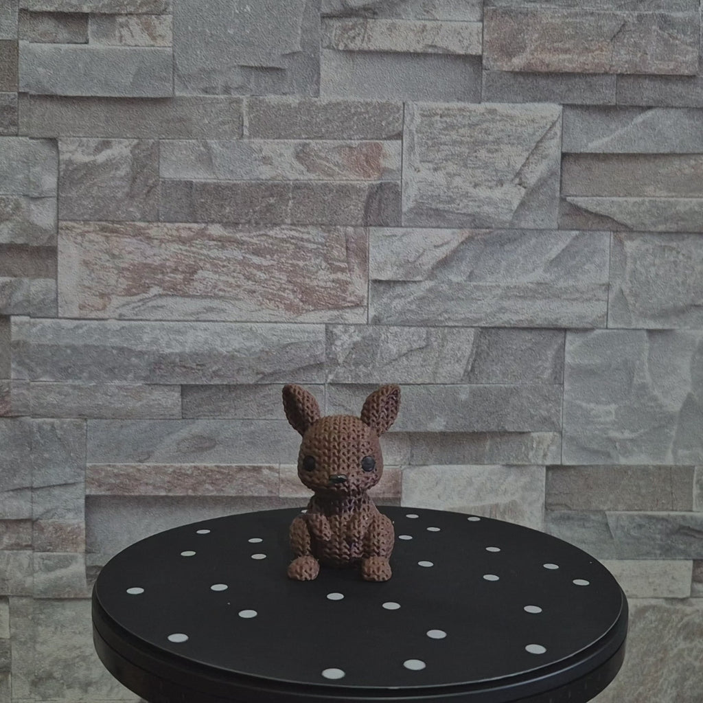 Figurine kangourou tricot 3D • Figurine artisanale déco • Cadeau original