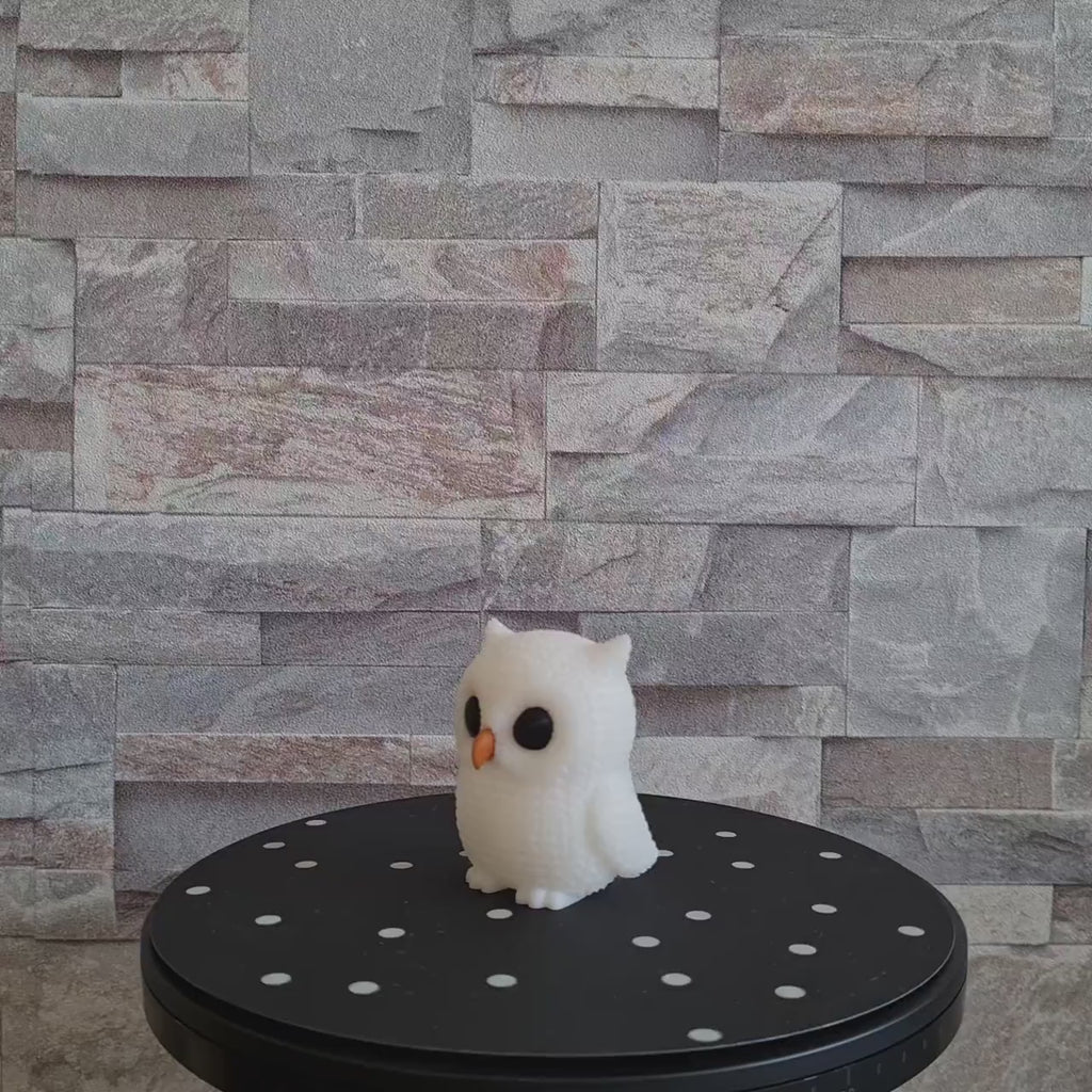 Figurine chouette tricot 3D • Sculpture artisanale • Déco mignonne | Bandji3D