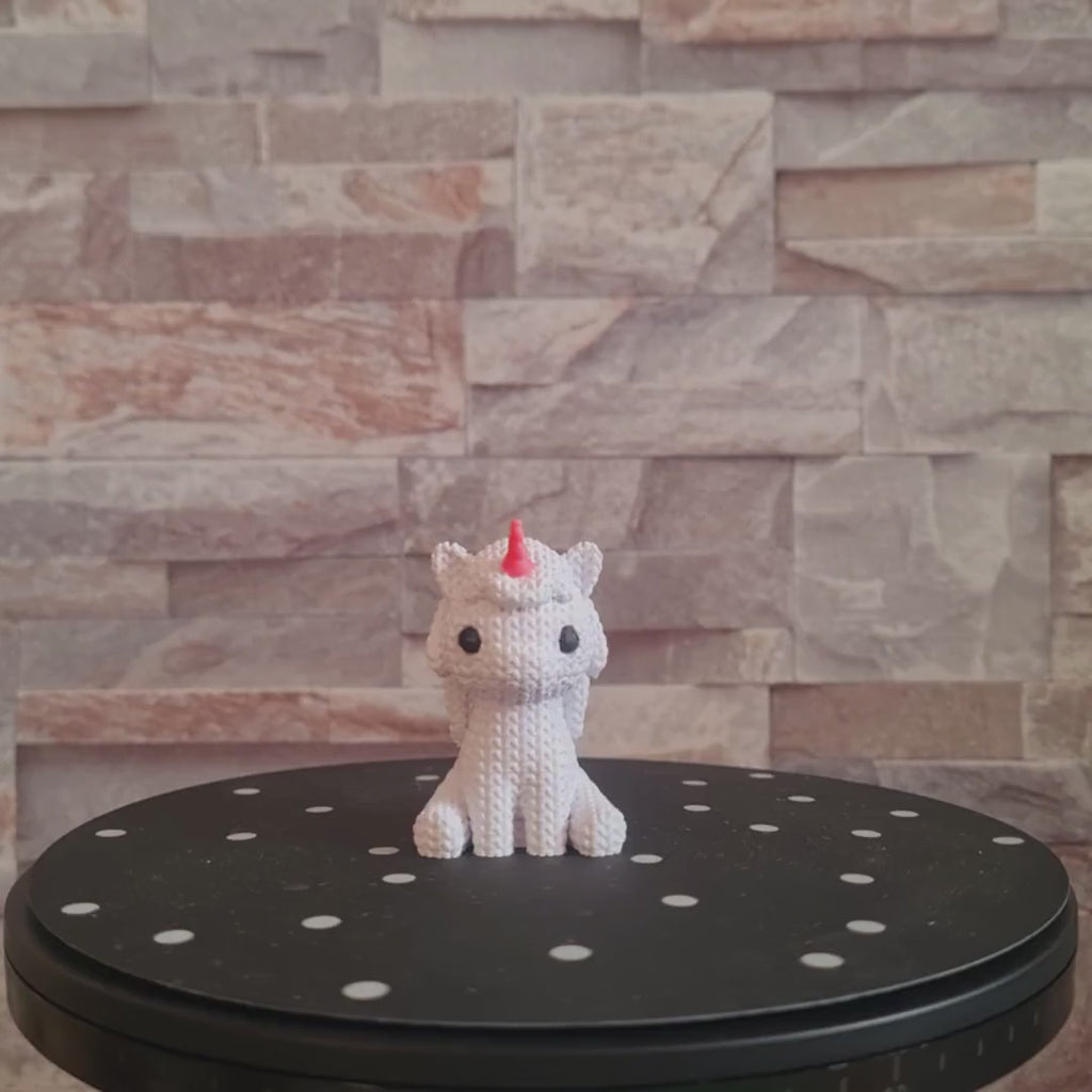 Figurine licorne tricot 3D personnalisable – Cadeau original