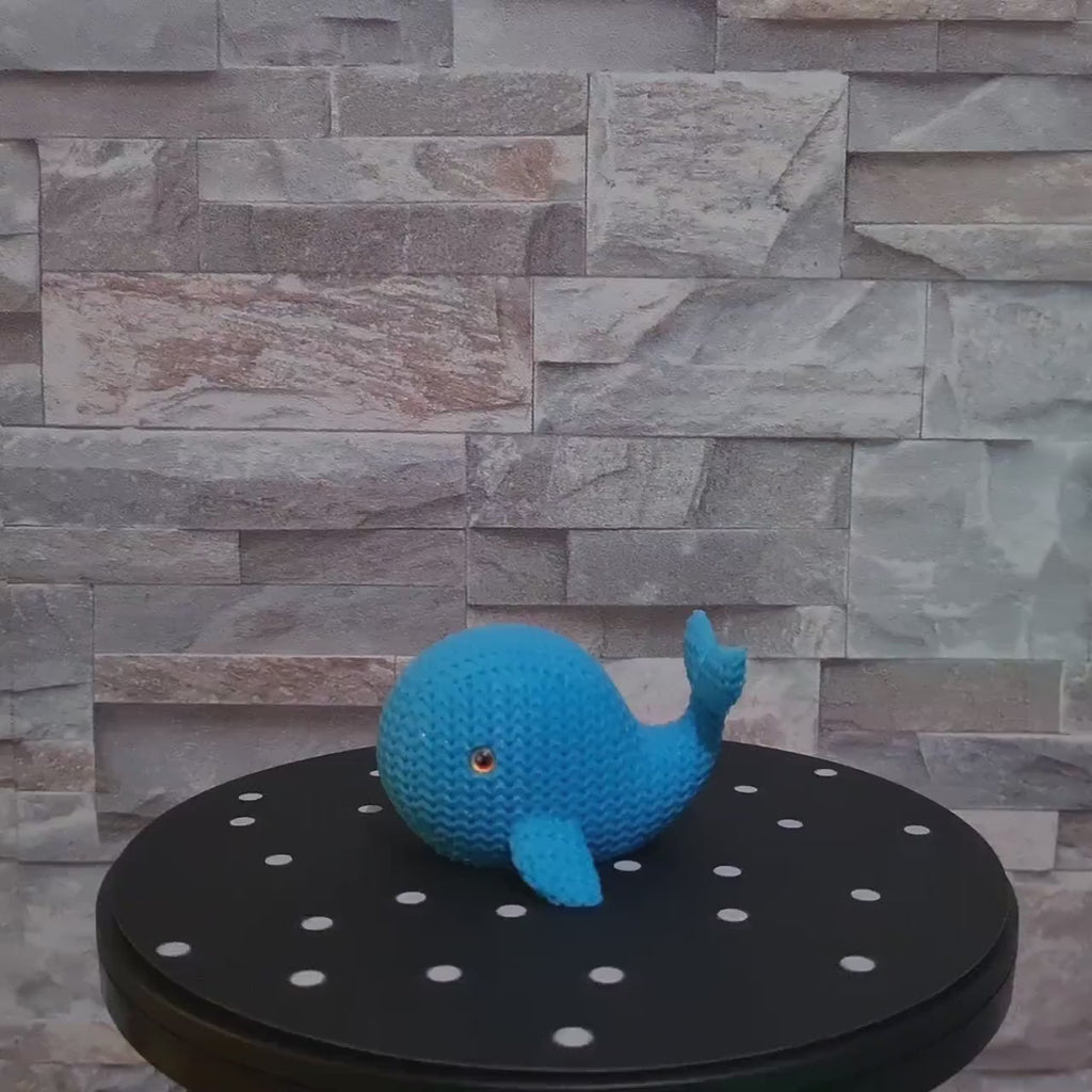 3D Knitted Whale Figurine • Handcrafted Marine Sculpture • Unique Gift