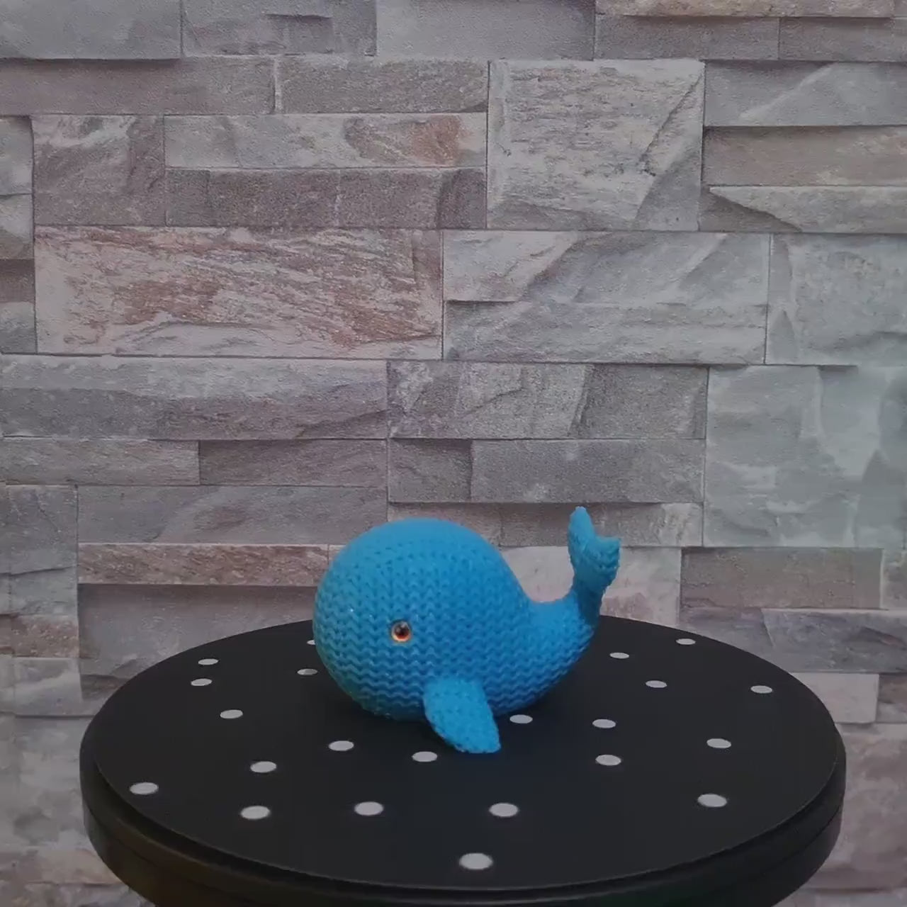 Figurine baleine tricot 3D • Sculpture marine artisanale • Cadeau original | Bandji3D