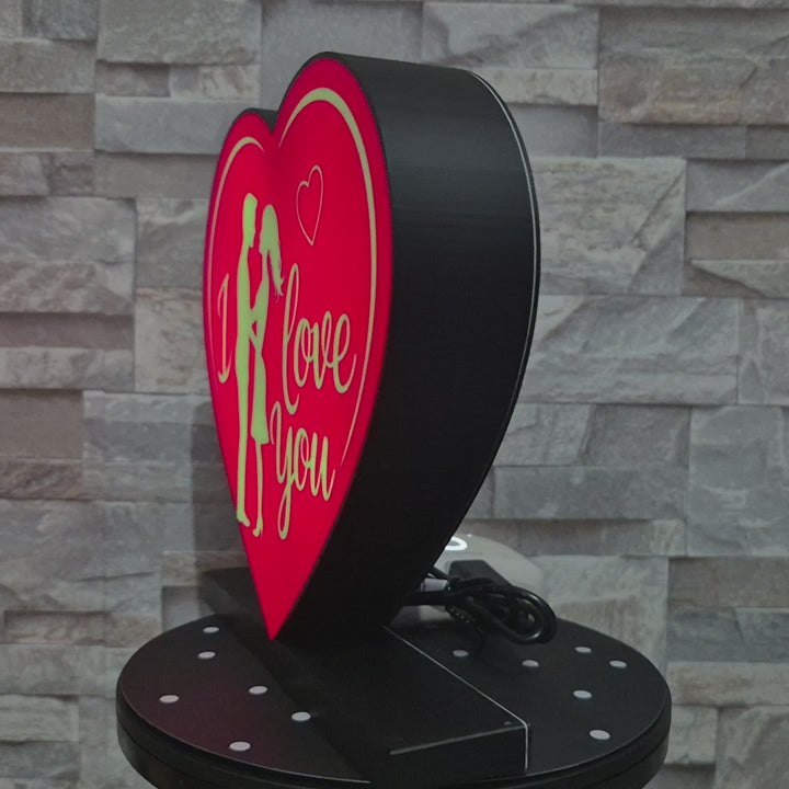 Light-up heart logo “I Love You” – Valentine's Day LED decoration