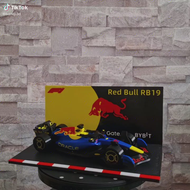 Voiture de course décorative en impression 3D avec socle