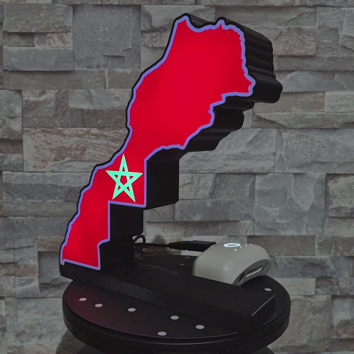 Logo lumineux drapeau Maroc – Décoration LED personnalisée